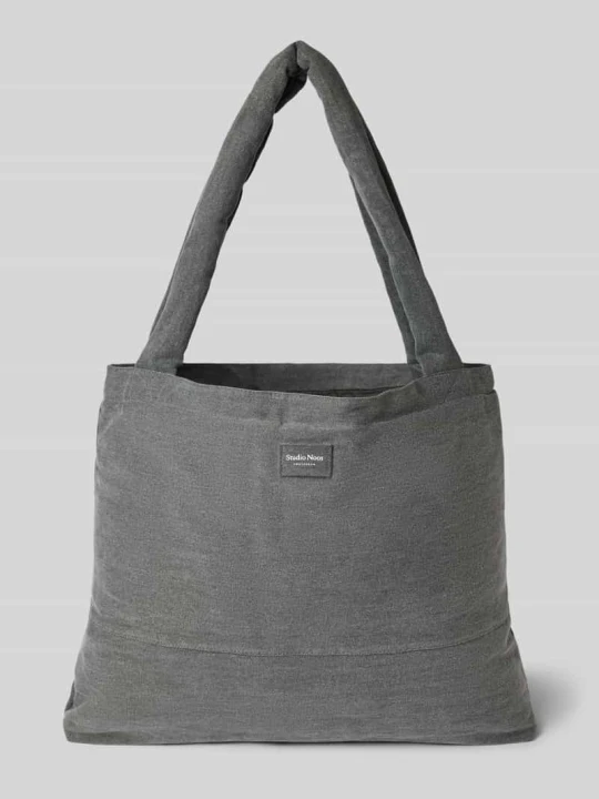 Zdjęcie produktu Torba tote z czystej bawełny z tkaniny stylizowanej na denim STUDIO NOOS Średnioszary