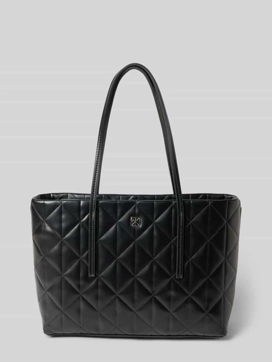 Zdjęcie produktu Torba tote z detalem z logo model ‘Quilted’ Calvin Klein Czarny