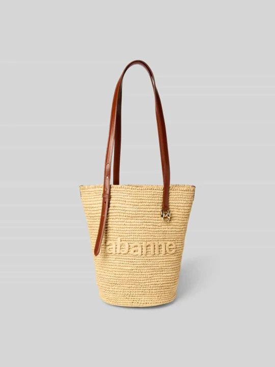 Zdjęcie produktu Torba tote z detalem z logo Paco Rabanne Beżowy