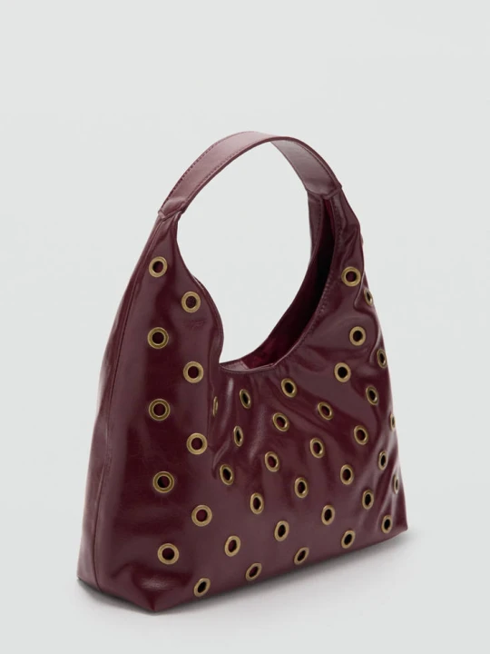 Zdjęcie produktu Torba tote z nitami burgund - Teen - Rozmiar uniwersalny - MANGO TEEN