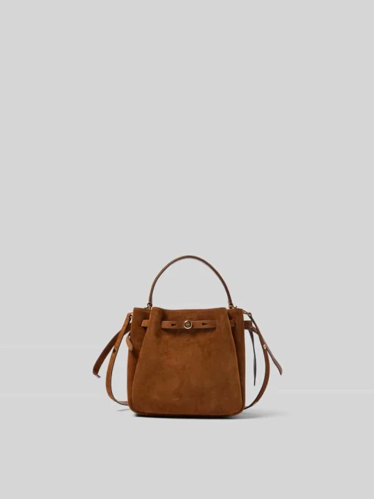 Zdjęcie produktu Torebka typu bucket z zamszowym efektem Tory Burch Camel