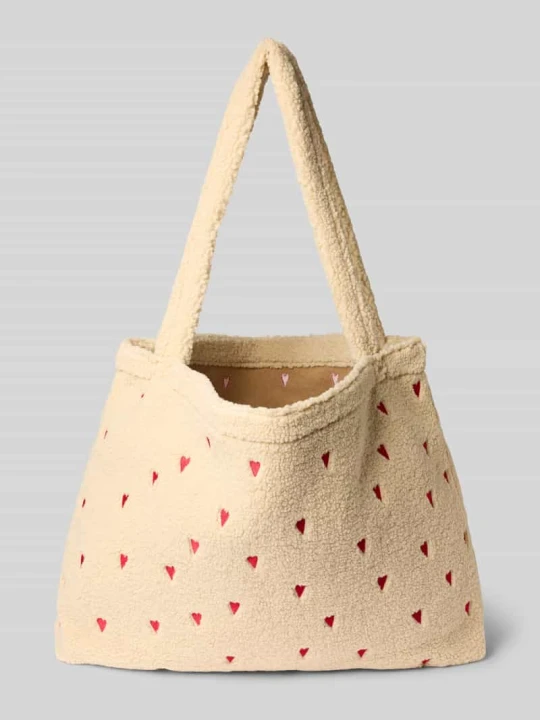 Zdjęcie produktu Torba typu mom bag z wyhaftowanym motywem na całej powierzchni model ‘Teddy’ STUDIO NOOS Piaskowy