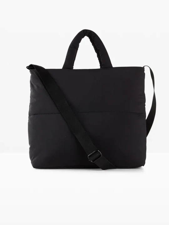 Zdjęcie produktu Torba typu shopper z pikowanego materiału BonPrix czarny