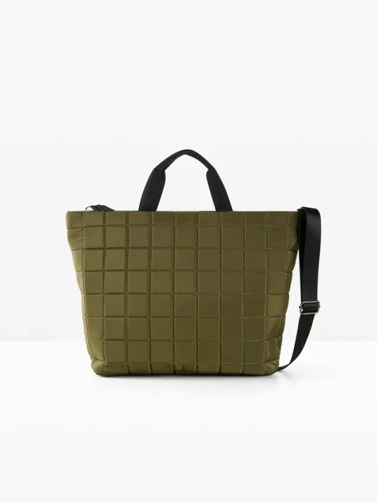 Zdjęcie produktu Torba typu shopper z pikowanego materiału BonPrix zielony