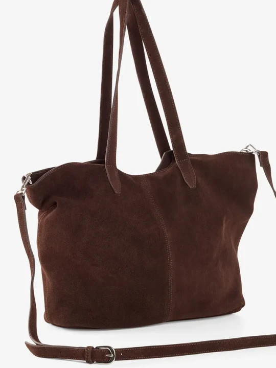 Zdjęcie produktu Torba typu shopper z zamszu BonPrix brązowy