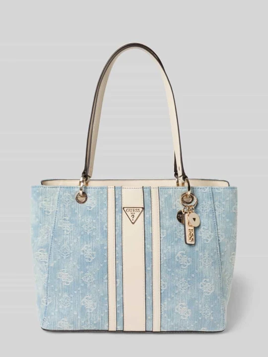 Zdjęcie produktu Torba typu tote z czystej bawełny model 'Noelle' Guess Jeansowy niebieski