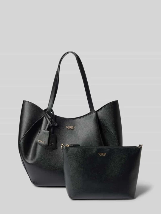 Zdjęcie produktu Torba typu tote z materiał skóropodobny model 'Amorette' Guess Czarny