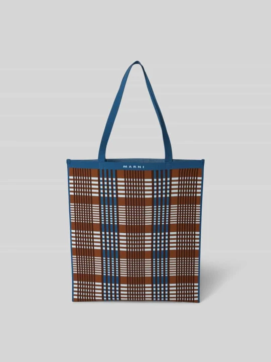 Zdjęcie produktu Torba typu tote z szkocką kratą Marni Niebieski