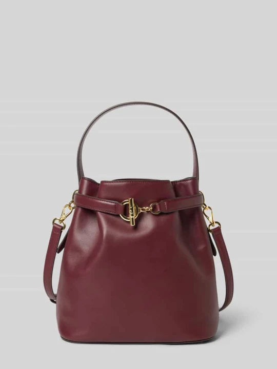 Zdjęcie produktu Torebka typu bucket z naturalnej skóry bydlęcej Lauren Ralph Lauren Bordowy