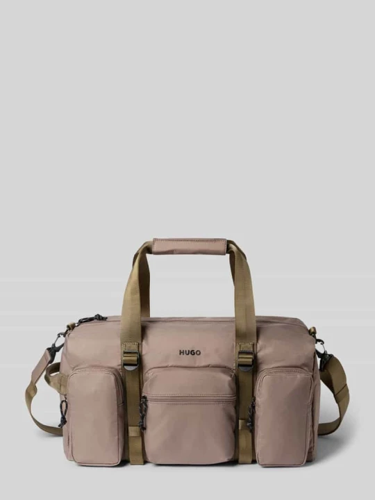 Zdjęcie produktu torba weekendowa z kieszeniami zapinanymi na zamek błyskawiczny model 'EVERETT' Hugo Piaskowy