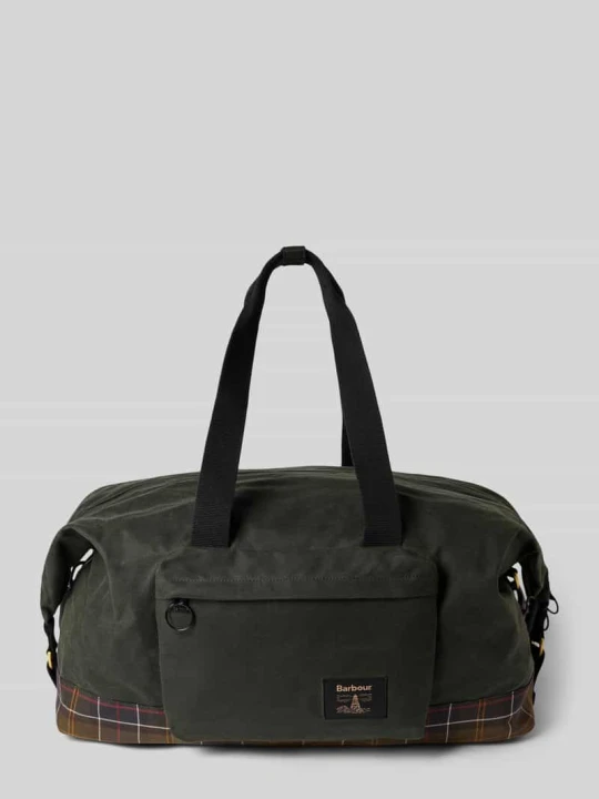 Zdjęcie produktu Torba weekendowa z naszywką z logo model 'FIELD WAX HOLDALL' Barbour Oliwkowy