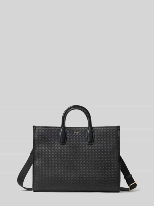 Zdjęcie produktu Torebka z uchwytami z Aplikacja z metką Model 'SANDY TOTE SQ' Boss Czarny