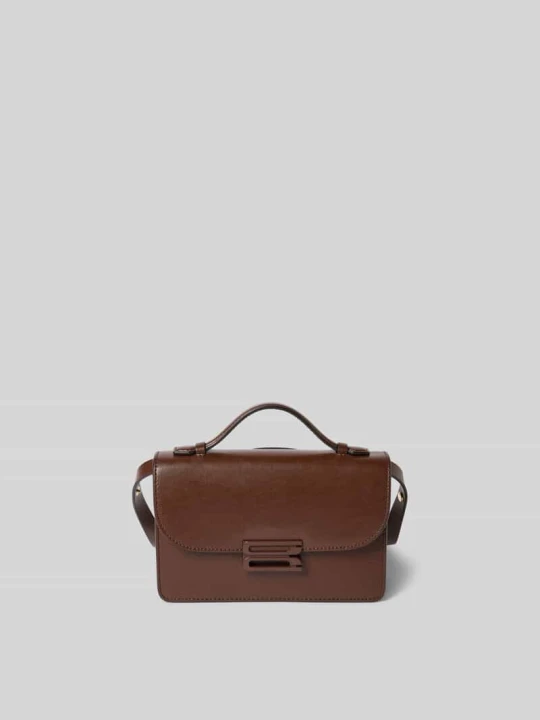Zdjęcie produktu Torba z uchwytami i detalem z logo Victoria Beckham Ciemnobrązowy