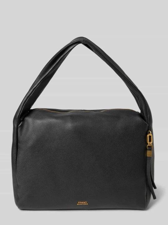 Zdjęcie produktu Torba z uchwytami z naturalnej skóry bydlęcej Tommy Hilfiger Czarny