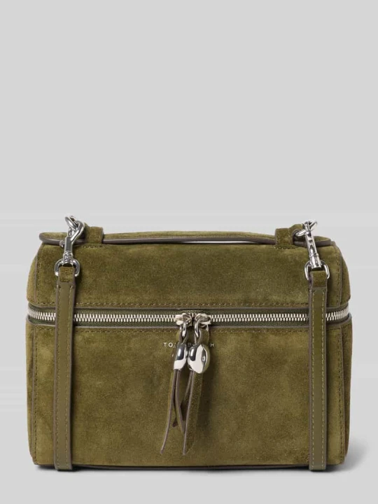 Zdjęcie produktu Torba z uchwytami ze skóra bydlęca nappa z podwójnym zamkiem błyskawicznym Tory Burch Khaki