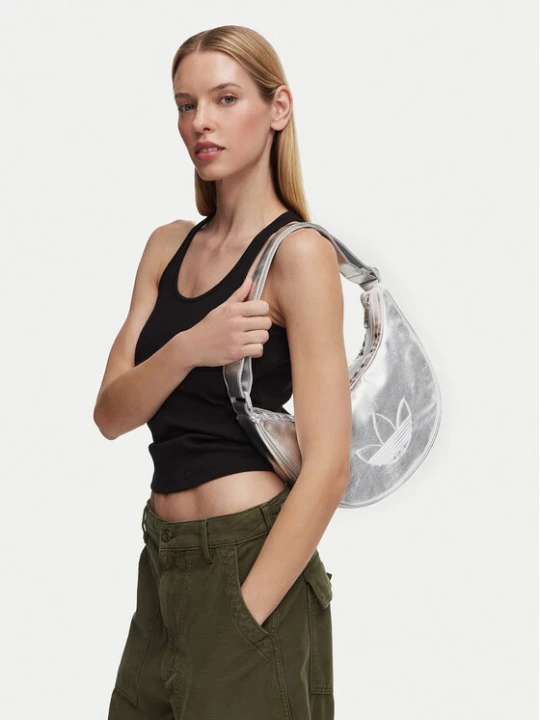 Zdjęcie produktu Torebka adidas Adicolor Half Crescent Bag Metallic Pu KR1562 Srebrny