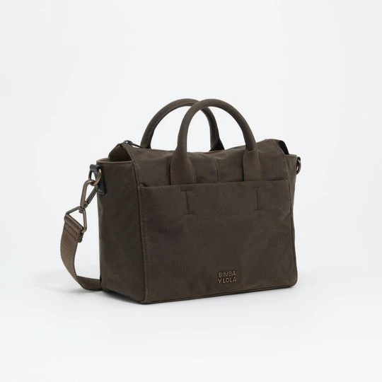 Zdjęcie produktu Torebka bowling średnia bawełna khaki BIMBA Y LOLA