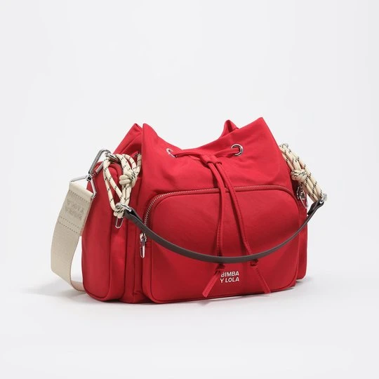 Zdjęcie produktu Torebka bucket Pocket średnia nylon czerwona BIMBA Y LOLA