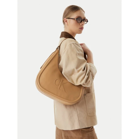 Zdjęcie produktu Torebka Calvin Klein Bold Ck Crescent LV04F3427G Beżowy