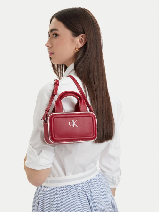 Zdjęcie produktu Torebka Calvin Klein Contrast Ck Mini Bauletto Bag LV04F1257G Bordowy