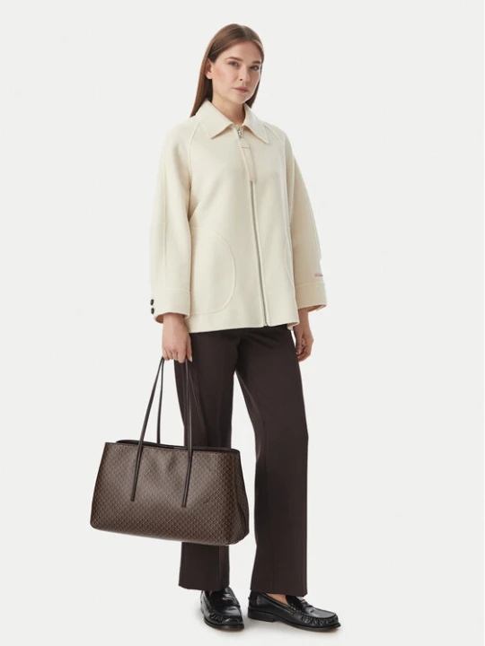 Zdjęcie produktu Torebka Calvin Klein Emblem Aop Medium Work Tote LV04F3786G Brązowy ciemny