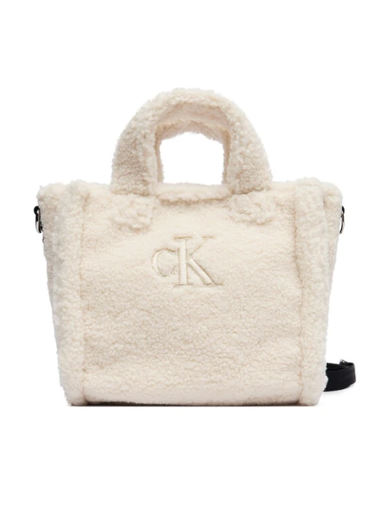 Zdjęcie produktu Torebka Calvin Klein Jeans Teddy Tote Bag IU0IU00355 Kremowy