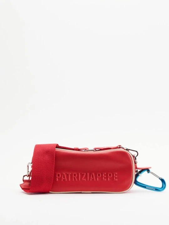 Zdjęcie produktu Torebka crossbody mini (IM)PERFECTION ze skóry Patrizia Pepe czerwony