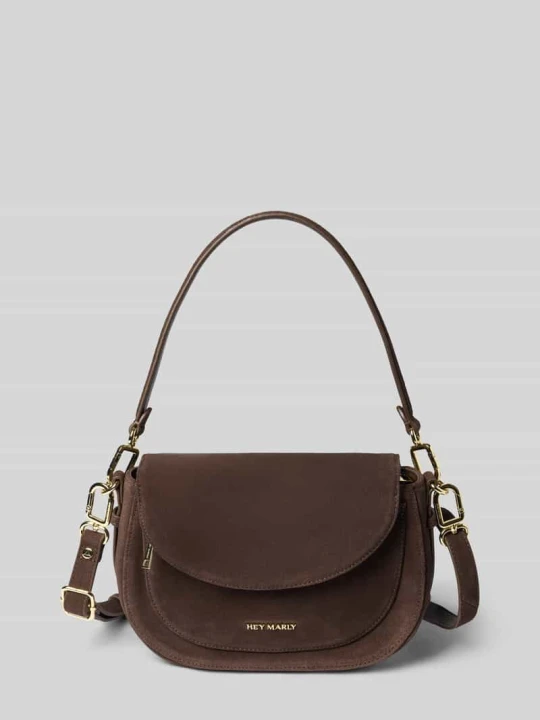 Zdjęcie produktu Torebka crossbody z czystej skóry cielęcej Model 'Big Sister' Hey Marly Ciemnobrązowy