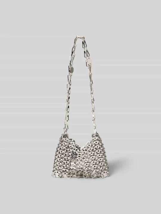 Zdjęcie produktu Torebka crossbody z detalami z logo Paco Rabanne Srebrny