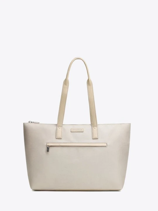 Zdjęcie produktu Torebka damska shopper na ramię kremowa Wittchen kremowy