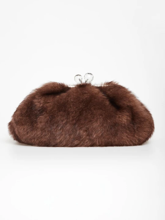 Zdjęcie produktu Torebka damska z długowłosej owczej skóry Ortensia WEEKEND MAX MARA