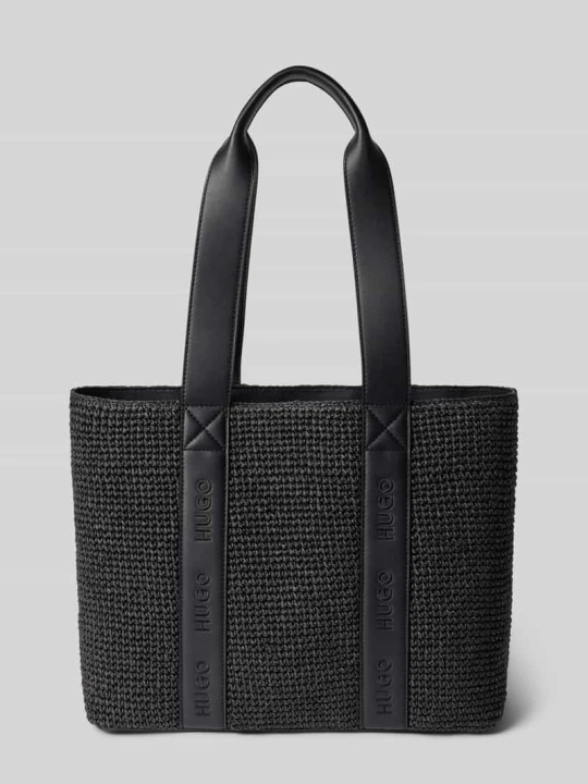 Zdjęcie produktu Torebka do noszenia w ręku w imitacji łyka model 'BECKY' Hugo Czarny