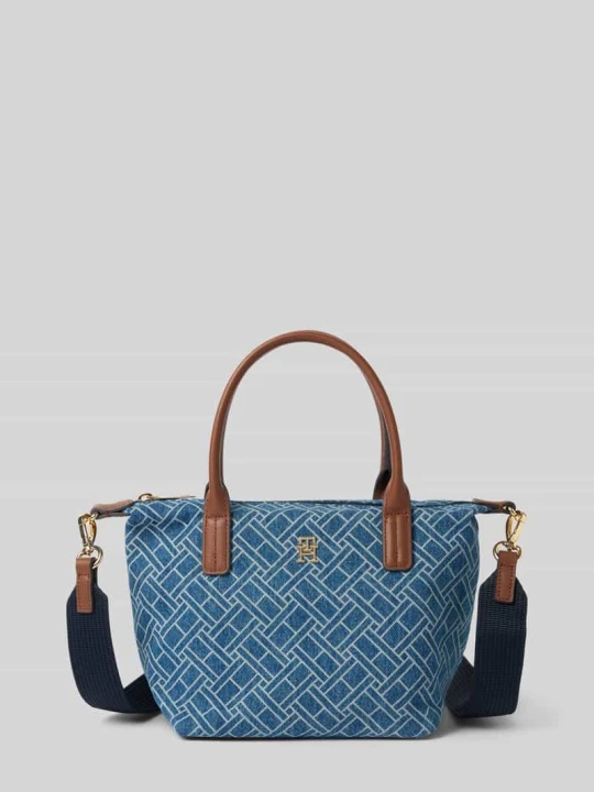 Zdjęcie produktu Torebka do noszenia w ręku z czystej bawełny Tommy Hilfiger Jeansowy niebieski
