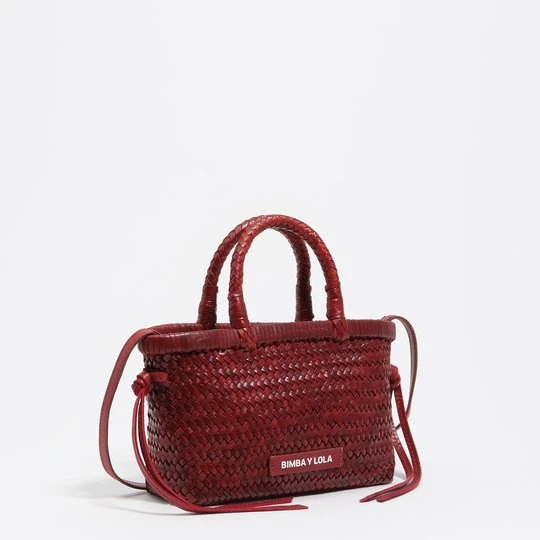 Zdjęcie produktu Torebka mini pleciona skóra ciemnoczerwona BIMBA Y LOLA DARK RED