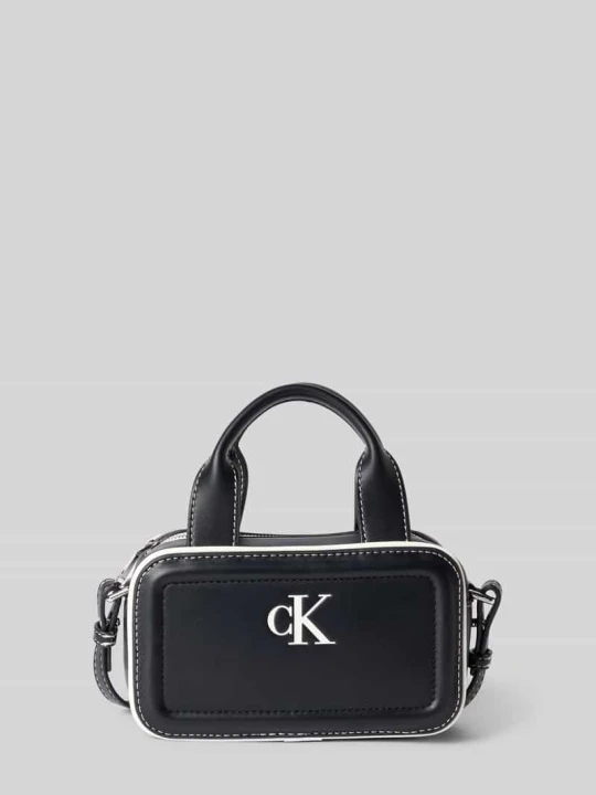 Zdjęcie produktu Torebka do ręki z nadruk z logo model 'BAULETTO' Calvin Klein Czarny