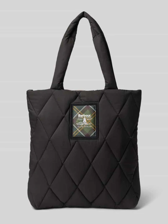 Zdjęcie produktu Torebka do ręki z naszywką z logo Barbour Czarny
