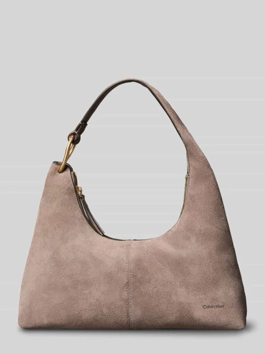 Zdjęcie produktu Torebka do ręki z naturalnej skóry z wytłaczanym logo Calvin Klein