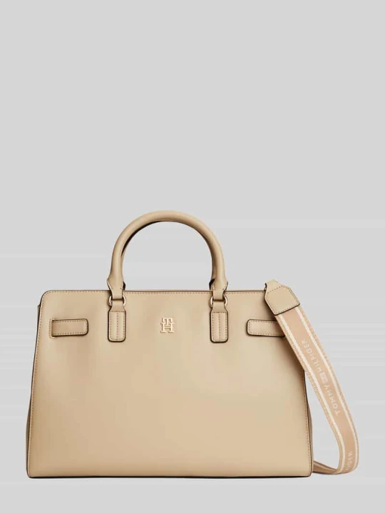 Zdjęcie produktu Torebka do ręki z odpinanym paskiem na ramię Tommy Hilfiger Beżowy