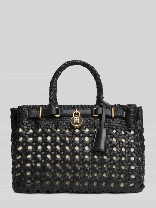 Zdjęcie produktu Torebka do ręki z prawdziwej skóry bawola model 'AMERICAN ICON MINI TOTE' Tommy Hilfiger Czarny