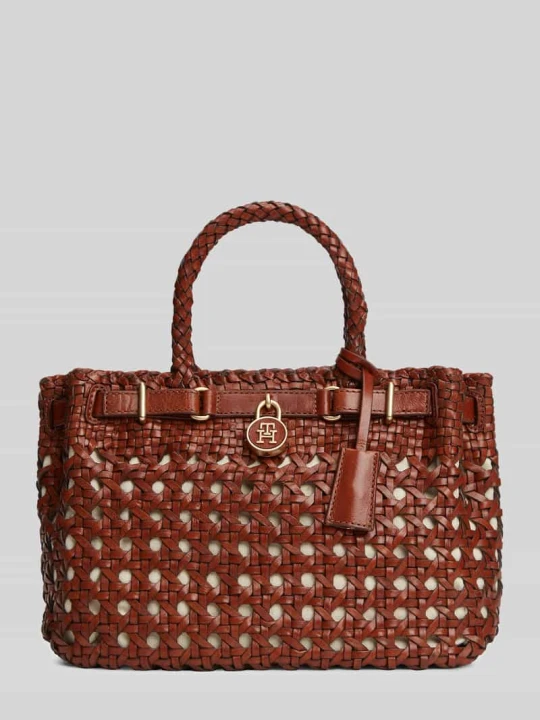 Zdjęcie produktu Torebka do ręki z prawdziwej skóry bawola model 'AMERICAN ICON MINI TOTE' Tommy Hilfiger Koniakowy