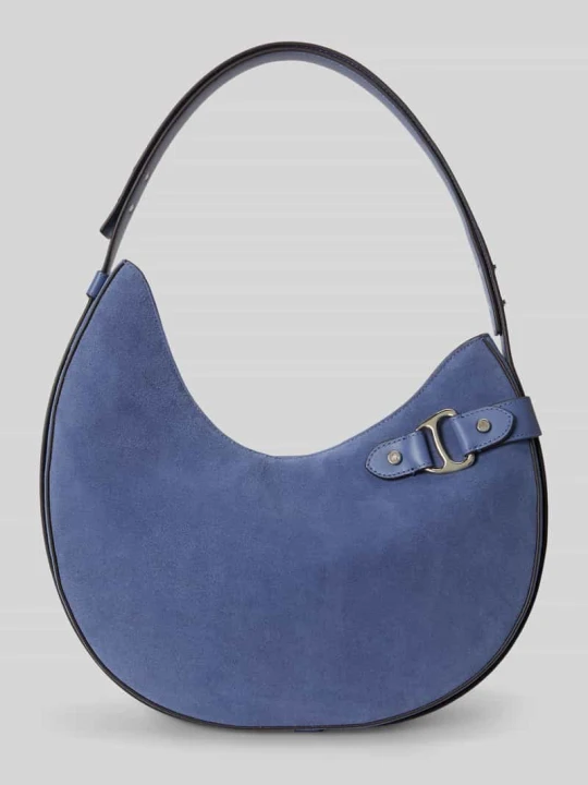 Zdjęcie produktu Torebka do ręki z prawdziwej skóry welurowej Lauren Ralph Lauren Niebieski