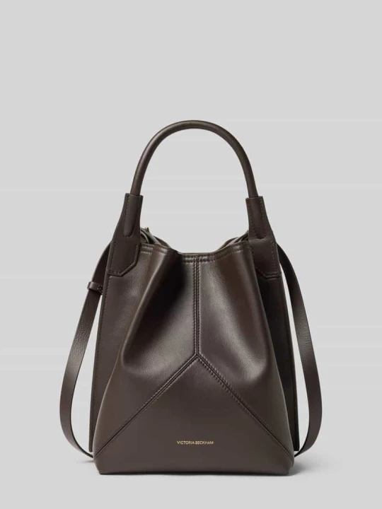 Zdjęcie produktu Torebka do ręki z wytłoczonym logo model 'VICTORIA BUCKET' Victoria Beckham Bordowy