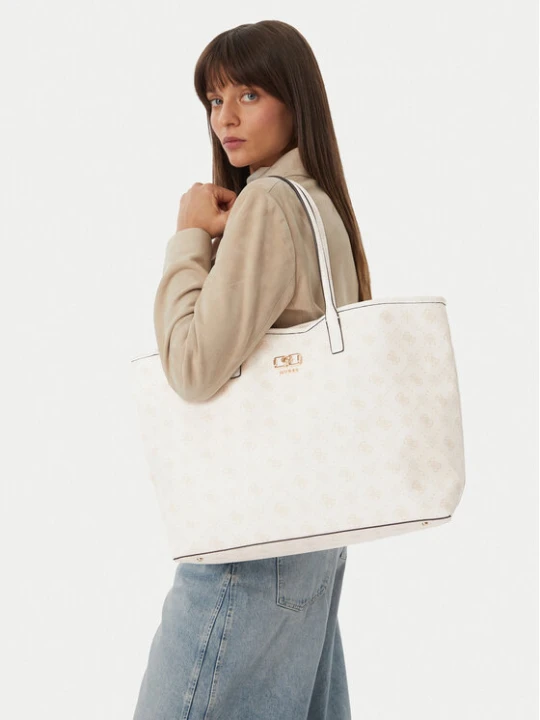 Zdjęcie produktu Torebka Guess Emelie Logo HWGP99 28240 Kremowy
