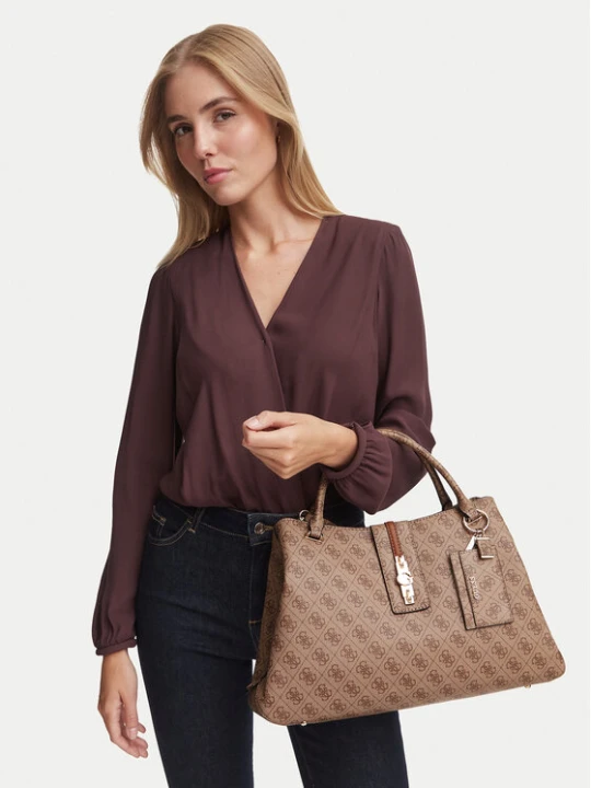 Zdjęcie produktu Torebka Guess Yvonne Logo HWSG23 78220 Brązowy jasny