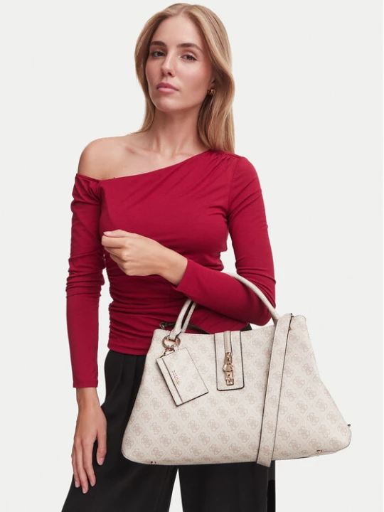 Zdjęcie produktu Torebka Guess Yvonne Logo HWSG23 78220 Kremowy