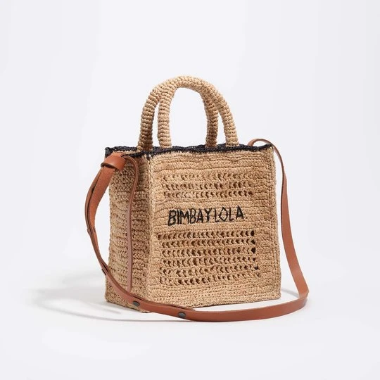Zdjęcie produktu Torebka listonoszka średnia rafia naturalna BIMBA Y LOLA