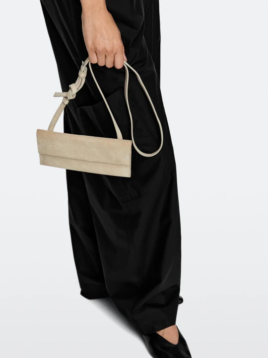 Zdjęcie produktu Torebka Listonoszka Z Zamszu - Ecru - Massimo Dutti - Female