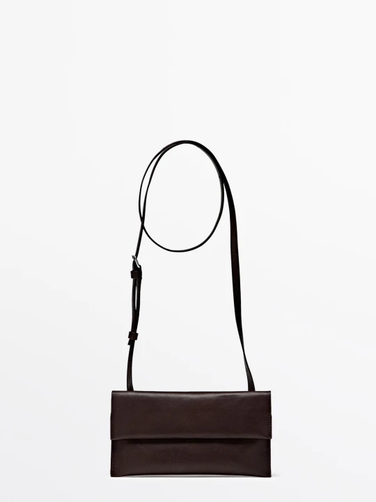 Zdjęcie produktu Torebka Listonoszka Ze Skóry Nappa - Brązowy - - Massimo Dutti - Female