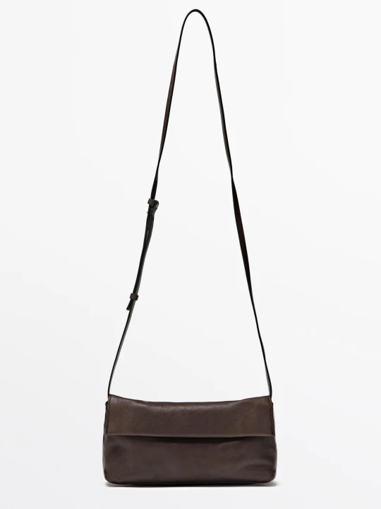 Zdjęcie produktu Torebka Listonoszka Ze Skóry Nappa - Brązowy - Massimo Dutti - Female