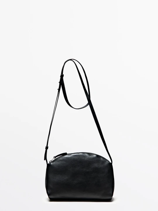 Zdjęcie produktu Torebka Listonoszka Ze Skóry Nappa - Czarny - Massimo Dutti - Female